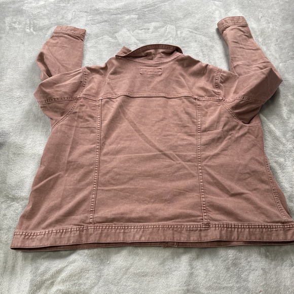 Maurices Women Button Denim Jacket Plus Size 3X Dusty Rose Pink 3 Season Coat - Picture 5 of 10
